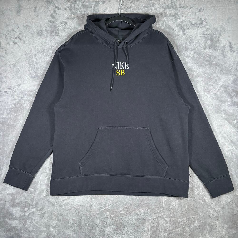 Men’s Nike SB Icon Pullover Skate Hoodie Black Graphic Size XXL